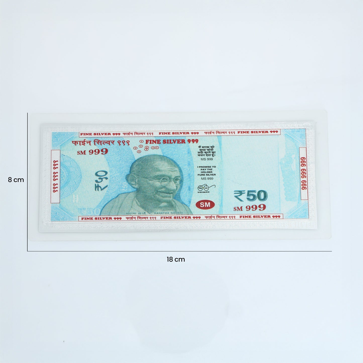 Pure Silver Plated ₹50 Currency Note