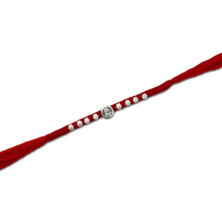 Silver Center Written Mere Bhaiya with Flower Design Rakhi for Boys
