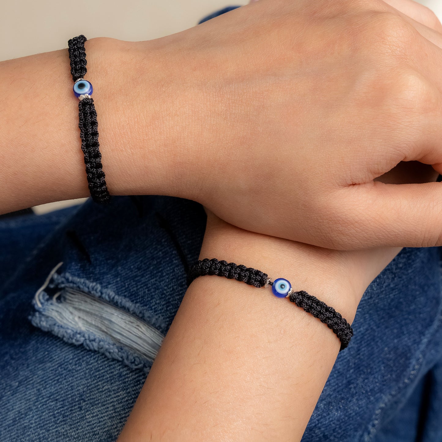 (Buy 1 get 1)Handmade Black Thread Evil Eye Bracelet