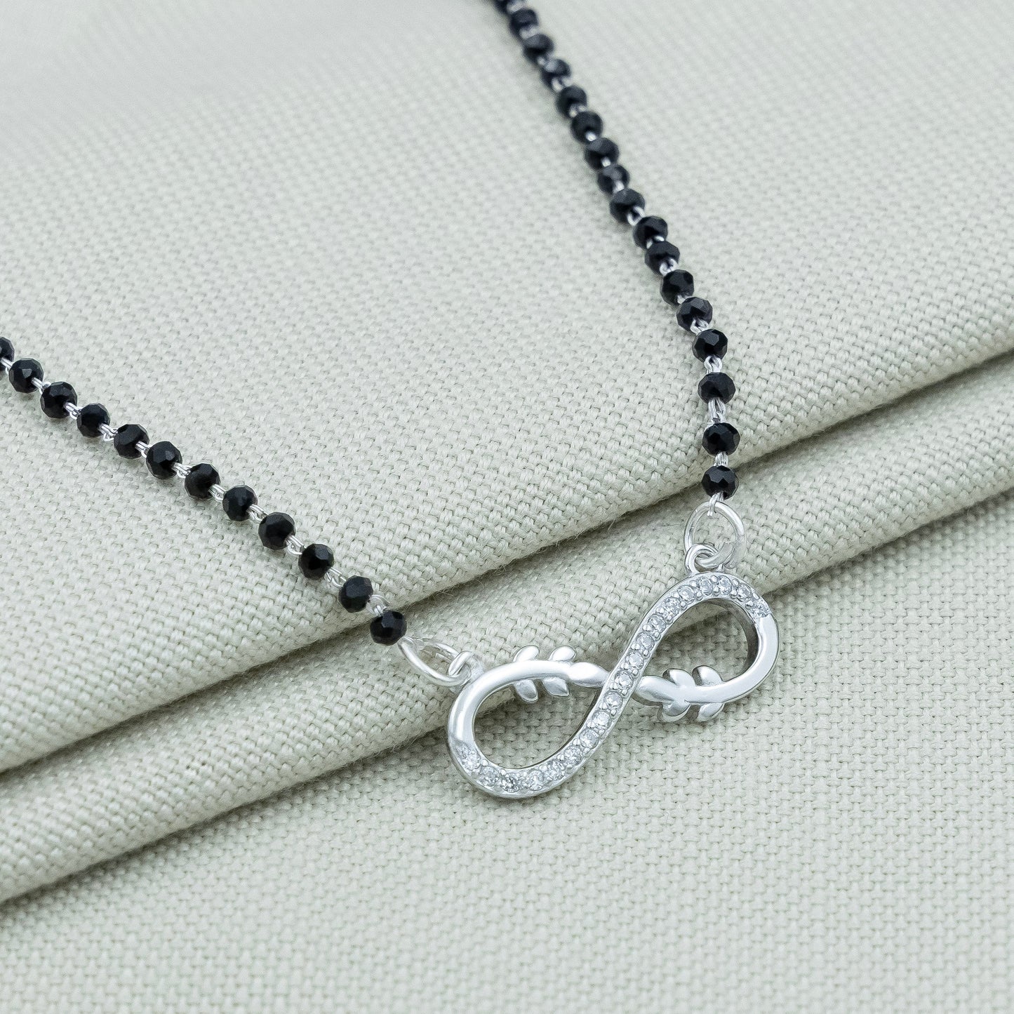 Leaf Infinity Silver Mangalsutra