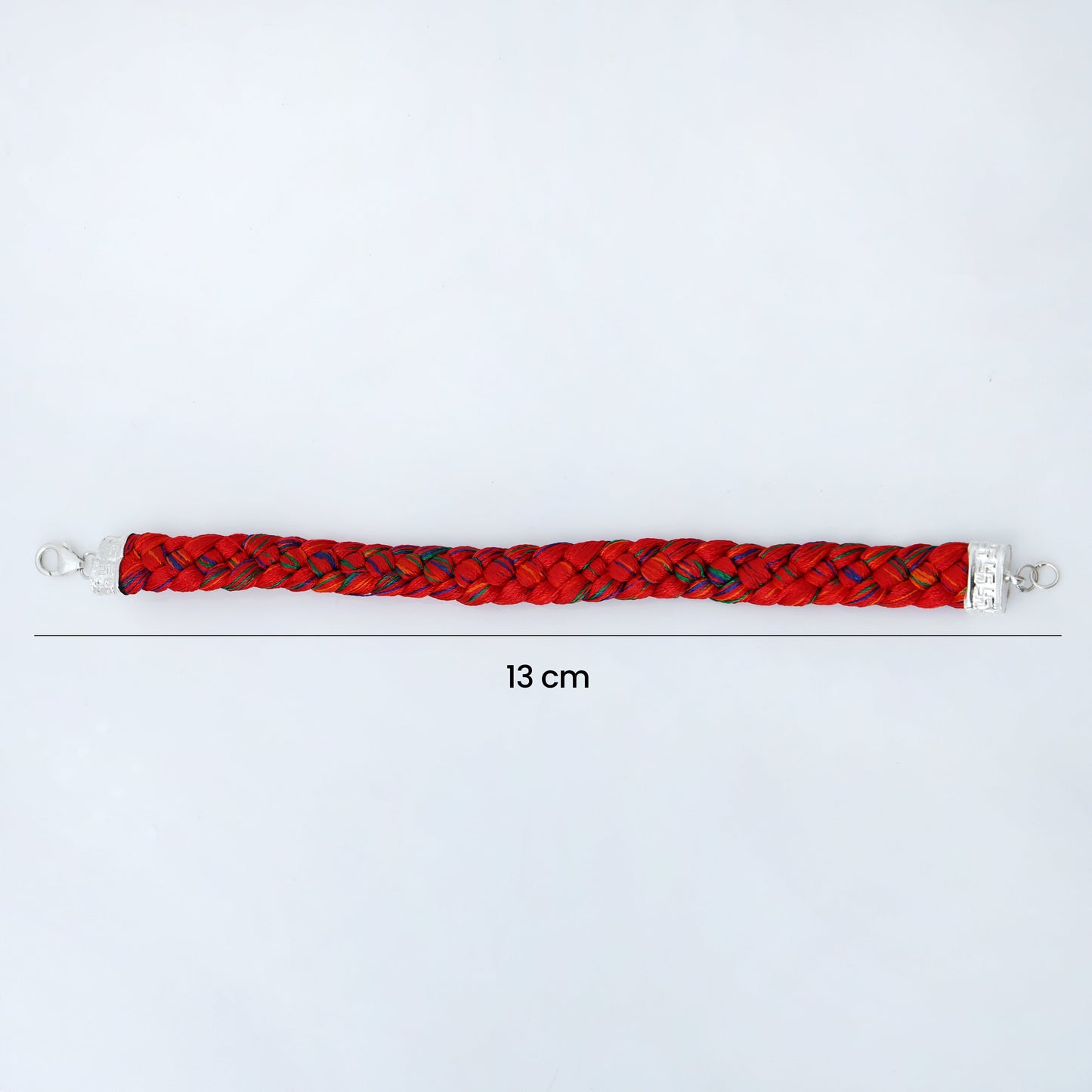 Silver Royal Red Knitted Kalava Moli Bracelet