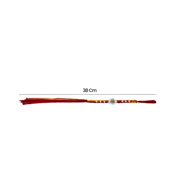 Swastik Glory Silver Rakhi