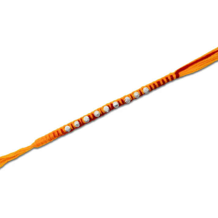 Silver Unique Beads Design Rakhi for Boys