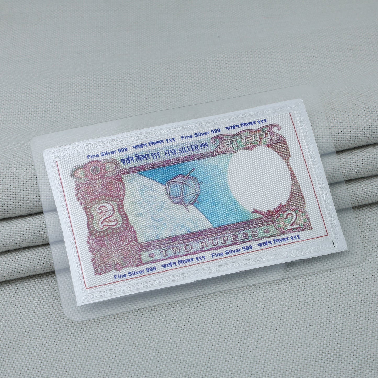 Pure Silver Plated 2 Rupee Note