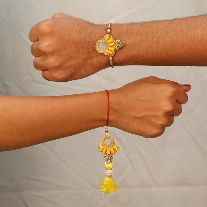 Bhaiya Bhabhi Silver Rakhi Set