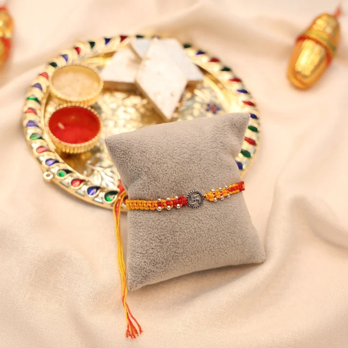 Shubh Swastik Silver Rakhi
