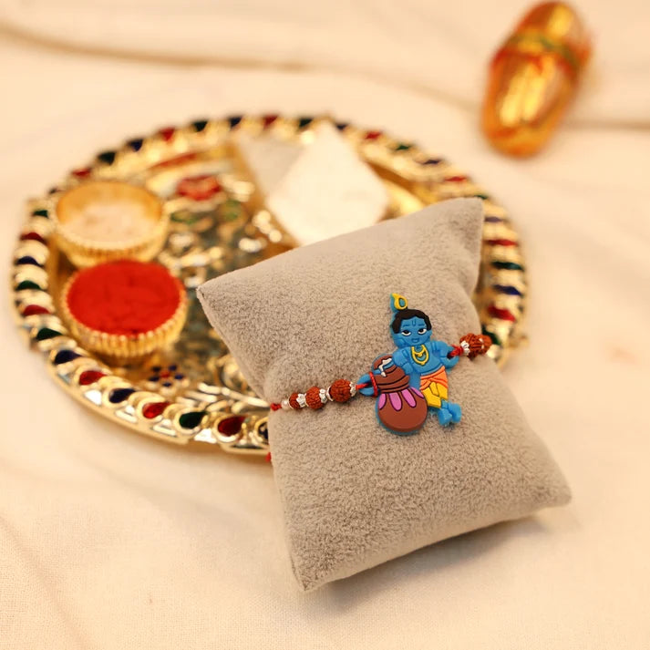 Cute Kanha Silver Kids Rakhi