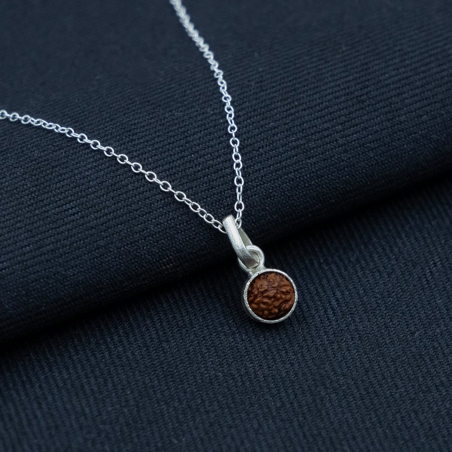 Silver Rudraksha Classic Round Pendant