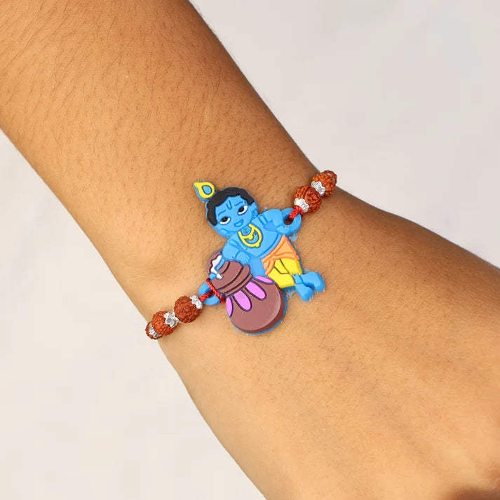 Cute Kanha Silver Kids Rakhi
