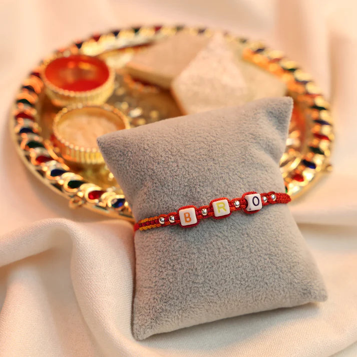 Trendy BRO Letter Silver Rakhi