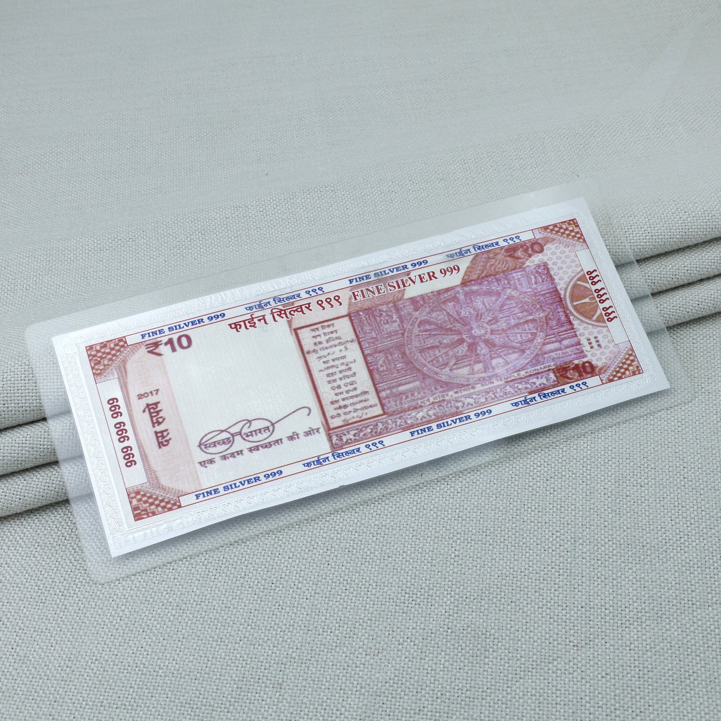 10 Rupee Pure Silver Plated Note