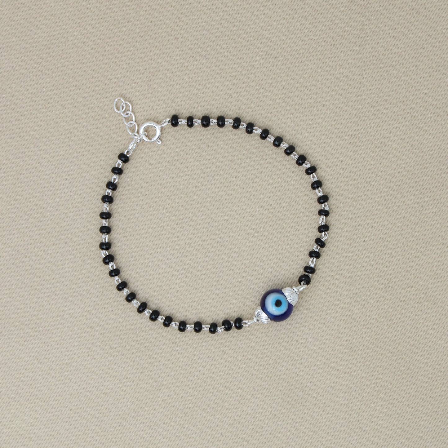 Silver Evil Eye Charm Bracelet