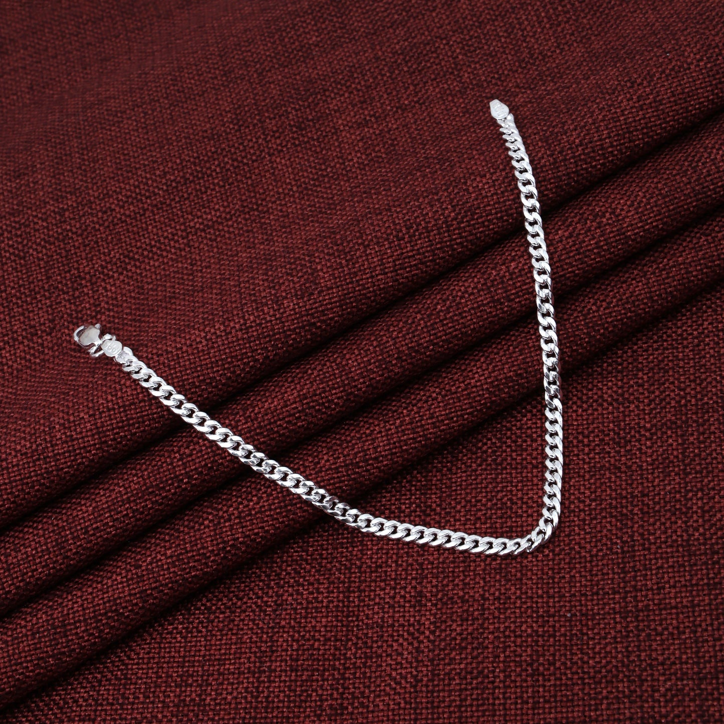 Sterling Silver Chain Mens Bracelet