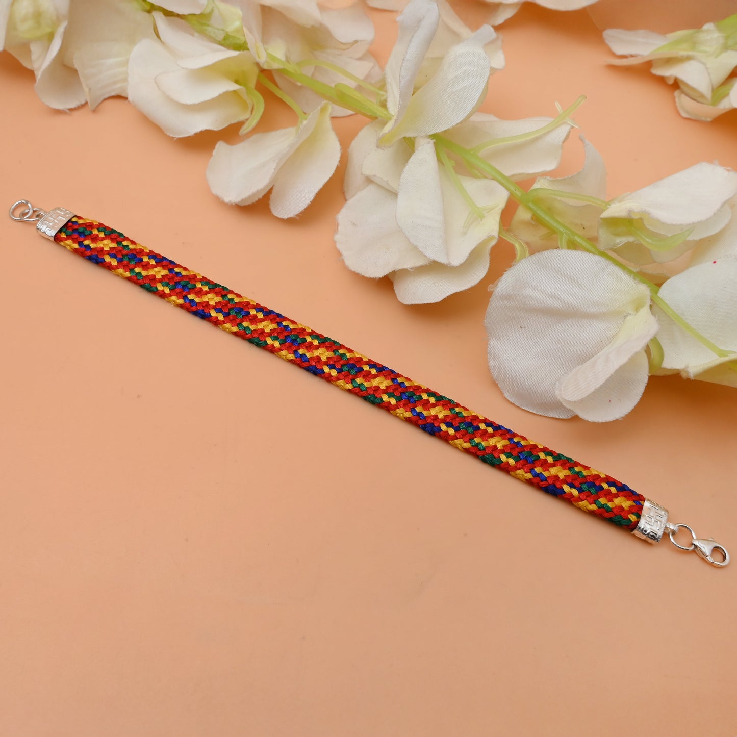 Beautiful Multi-Color Silver Dhaga Moli Bracelet for Fashion