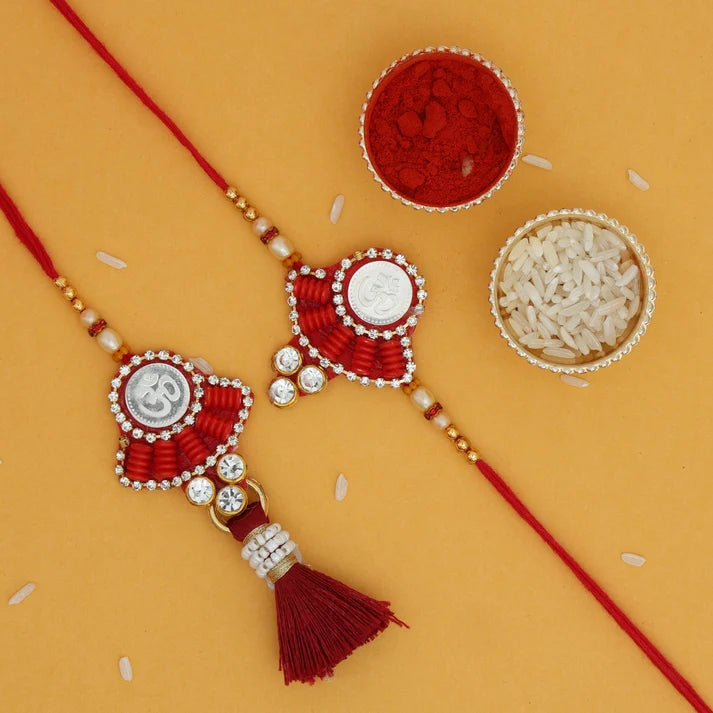 Bhaiya Bhabhi Silver Rakhi Set
