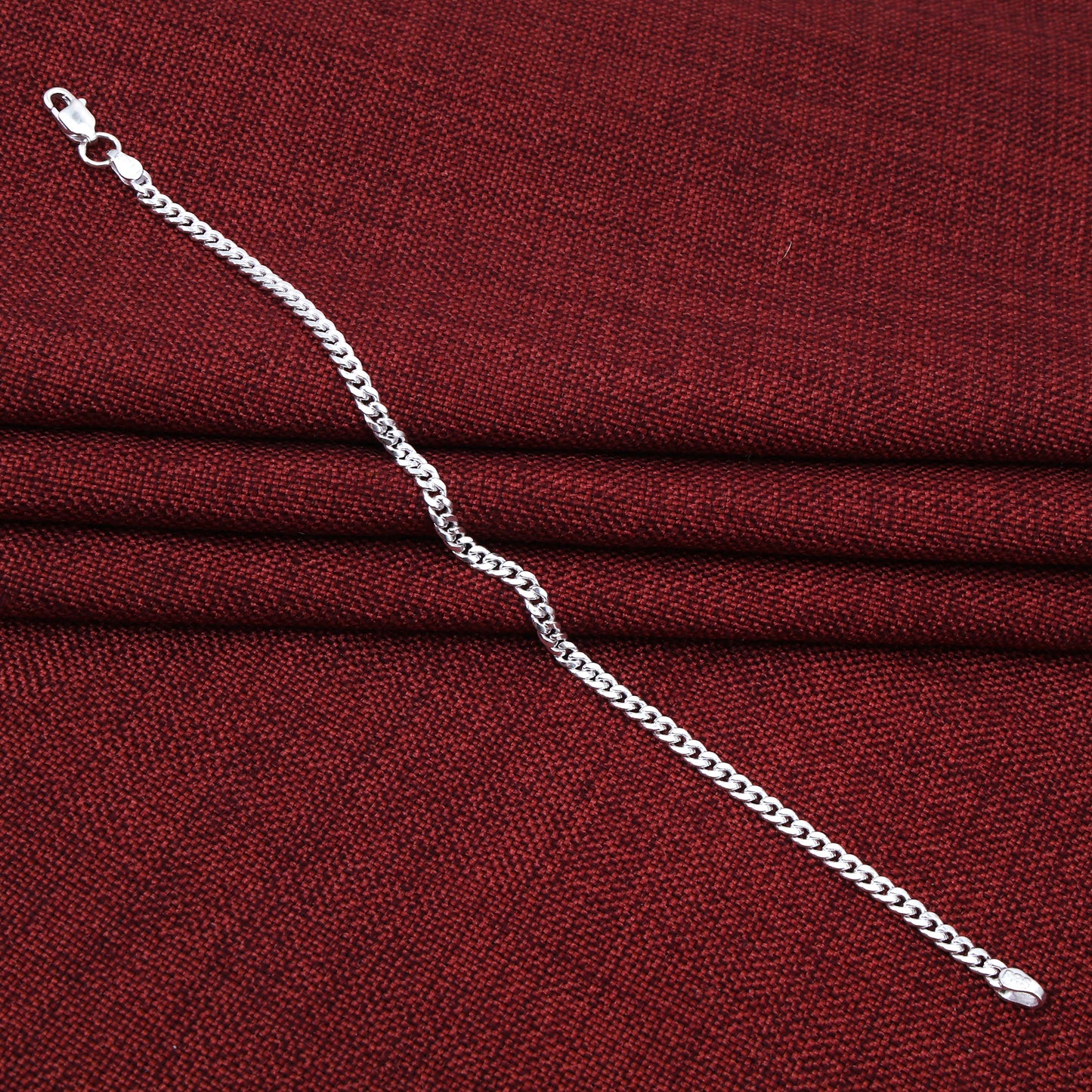 Sterling Silver Chain Mens Bracelet
