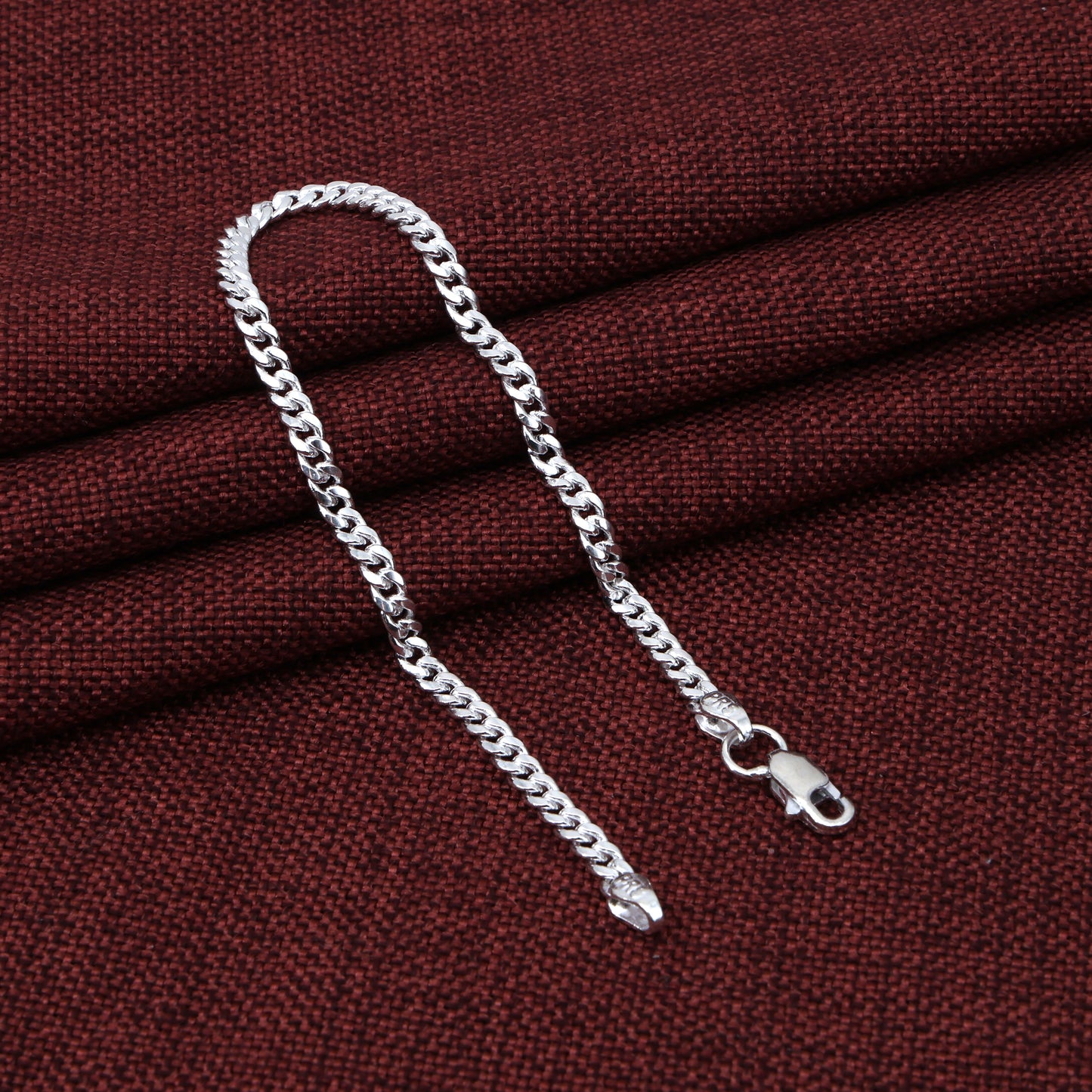 Sterling Silver Chain Mens Bracelet