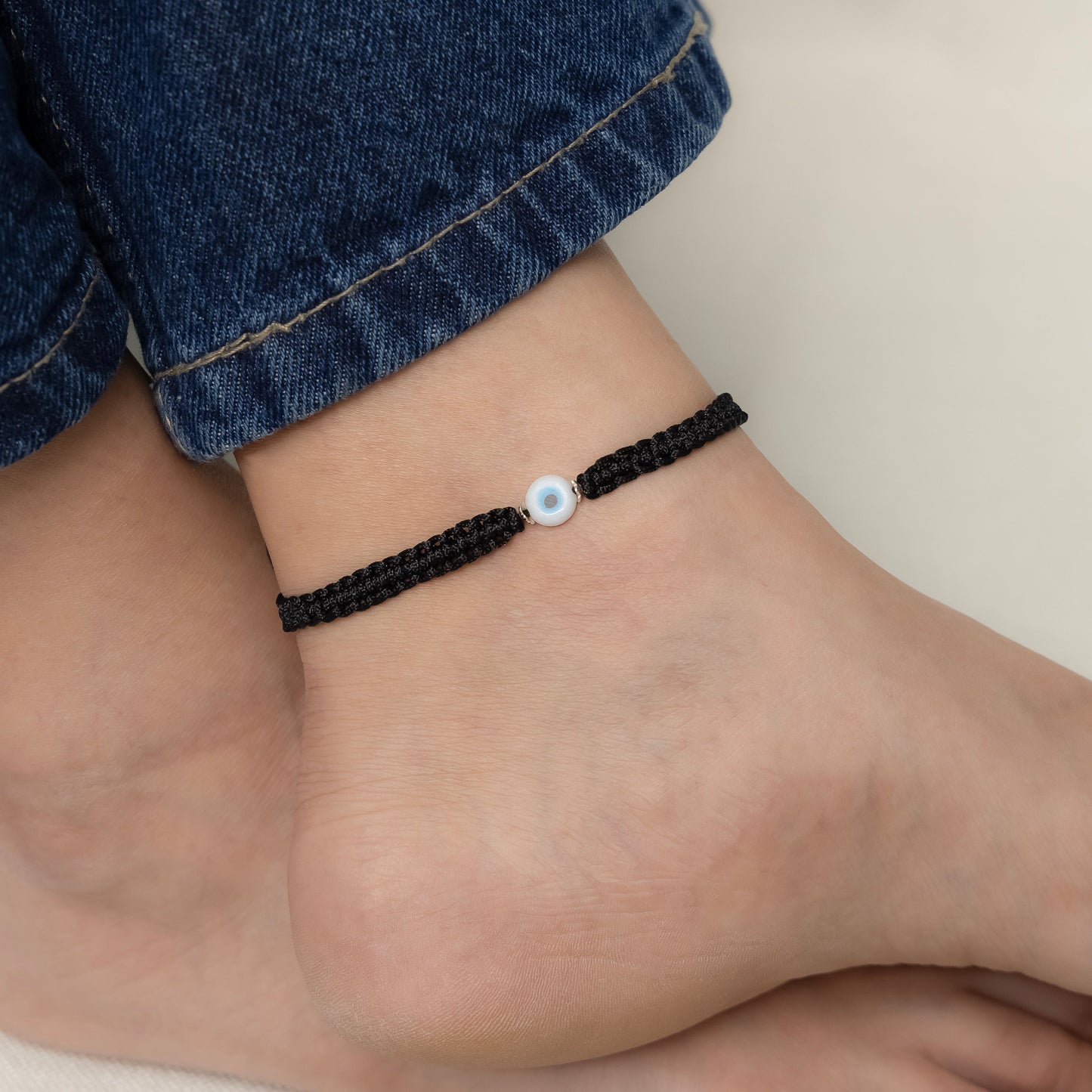 (Buy 1 get 1)Black Thread Evil Eye Bracelet/Anklet Adjustable Nazar Protection