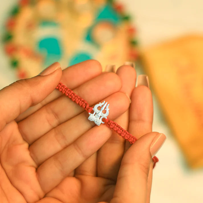 Mahadev Trishul Silver RakhiMahadev Trishul Silver Rakhi