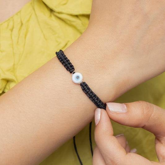 (Buy 1 get 1)Black Thread Evil Eye Bracelet/Anklet Adjustable Nazar Protection