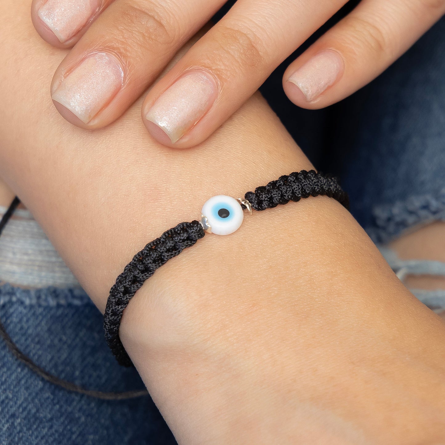 (Buy 1 get 1)Black Thread Evil Eye Bracelet/Anklet Adjustable Nazar Protection