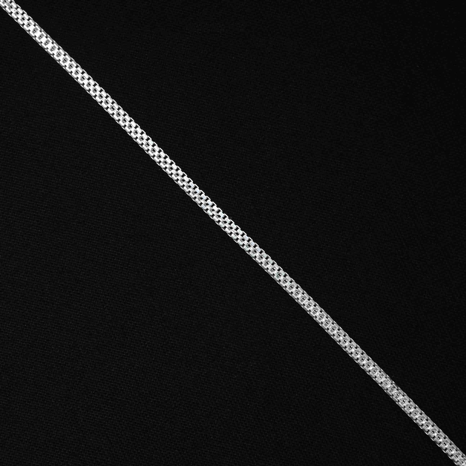 Trendy silver bracelet for boys showcasing a minimal square box design chain