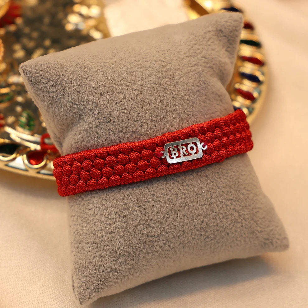 Trendy BRO Silver Rakhi Gift for Bhai