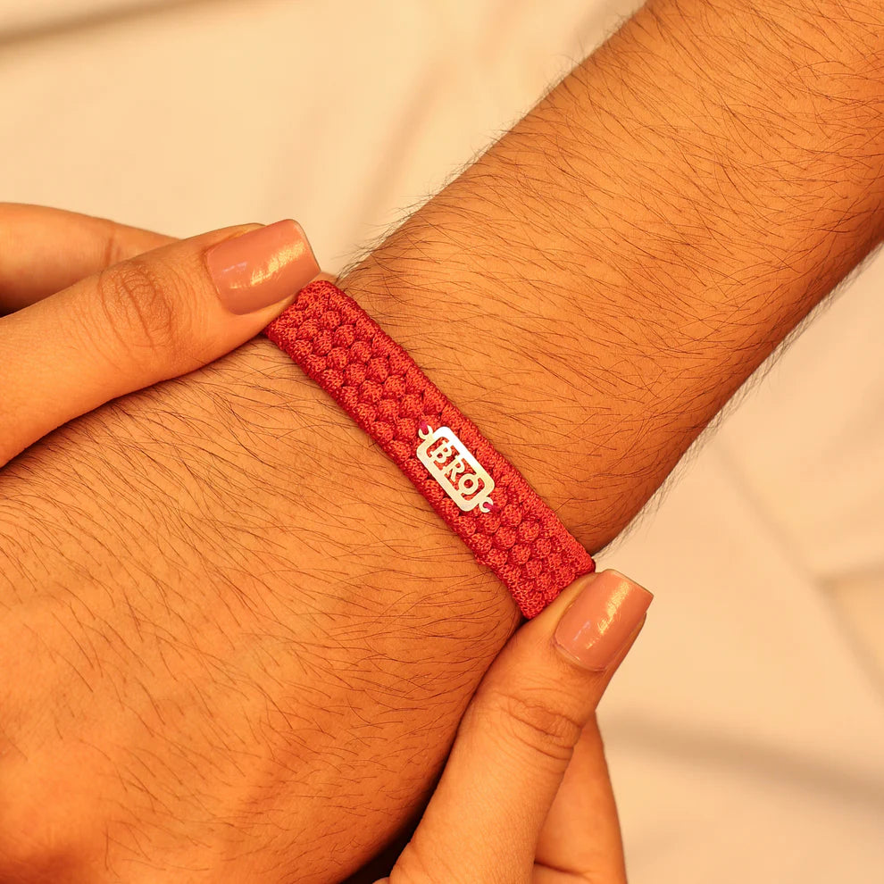 Trendy BRO Silver Rakhi Gift for Bhai