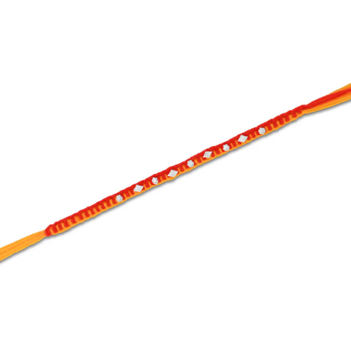 Silver Small Flower Design Rakhi for Boys