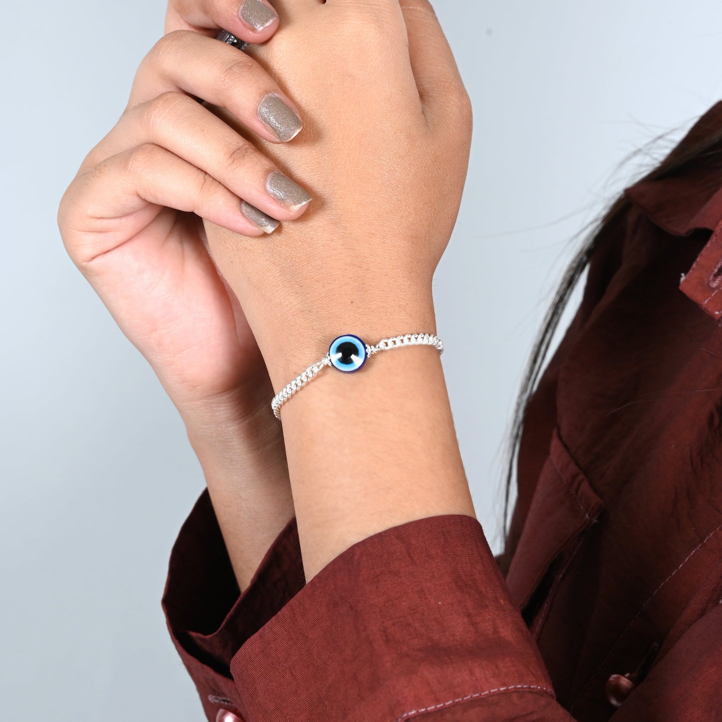 Stylish Evil Eye Silver Bracelet for Everyday Protection