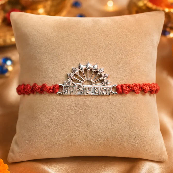Bageshwar Blessings Silver Rakhi 