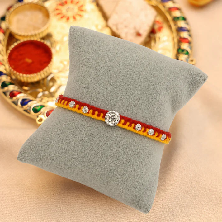 Swastik Charm Rakhi in Silver (combo)
