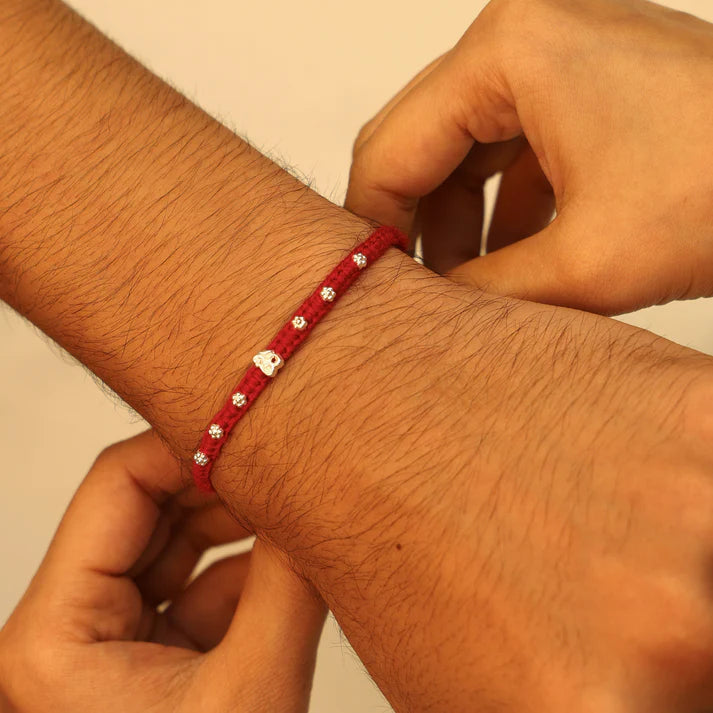 Divine Om Silver Rakhi Thread