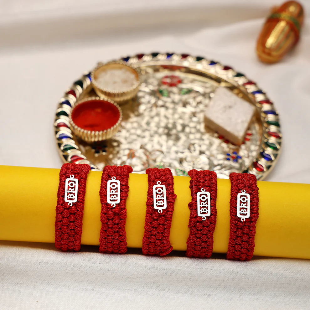 Trendy BRO Silver Rakhi Gift for Bhai