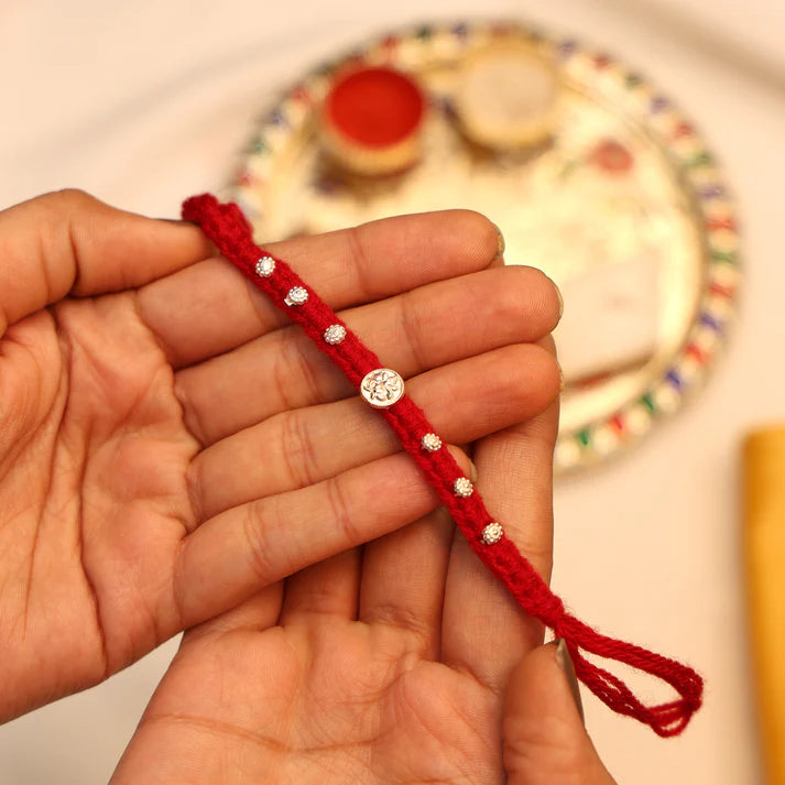 Divine Ganpati Silver Rakhi