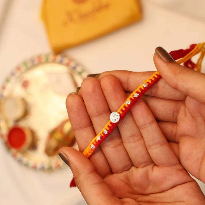 Divine Ganpati Silver Rakhi