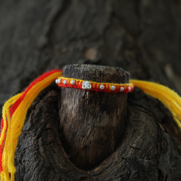 Divine Om Silver Rakhi Thread