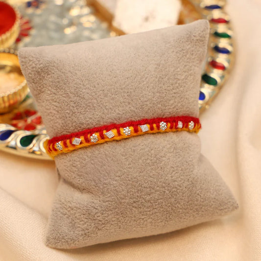 Handcrafted Silver Buds Rakhi Assorted Design