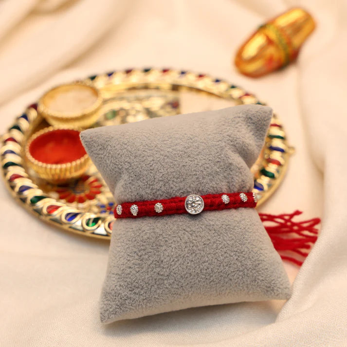 Divine Ganpati Silver Rakhi
