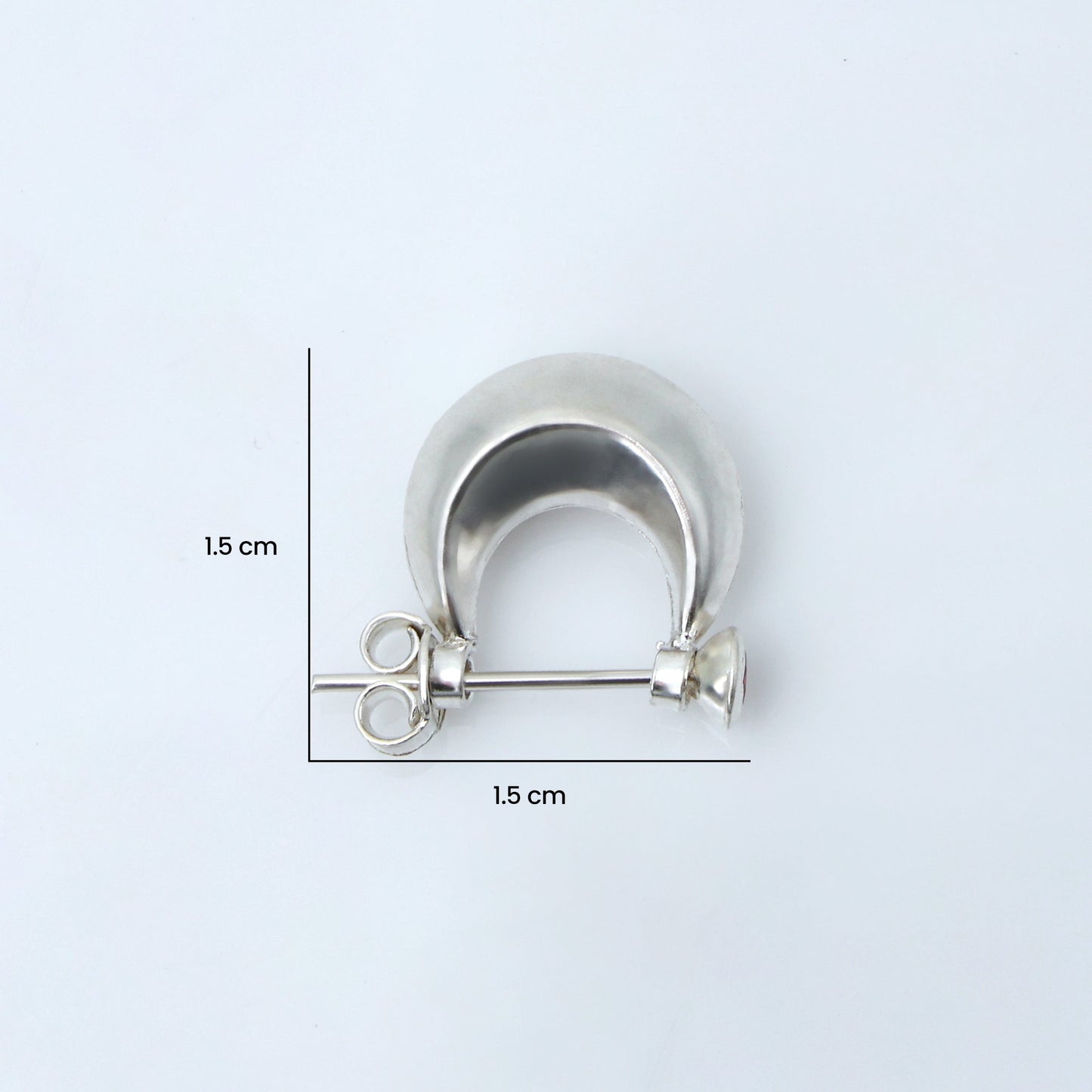 Boys Silver Bali Earrings with Plain Look & Stones