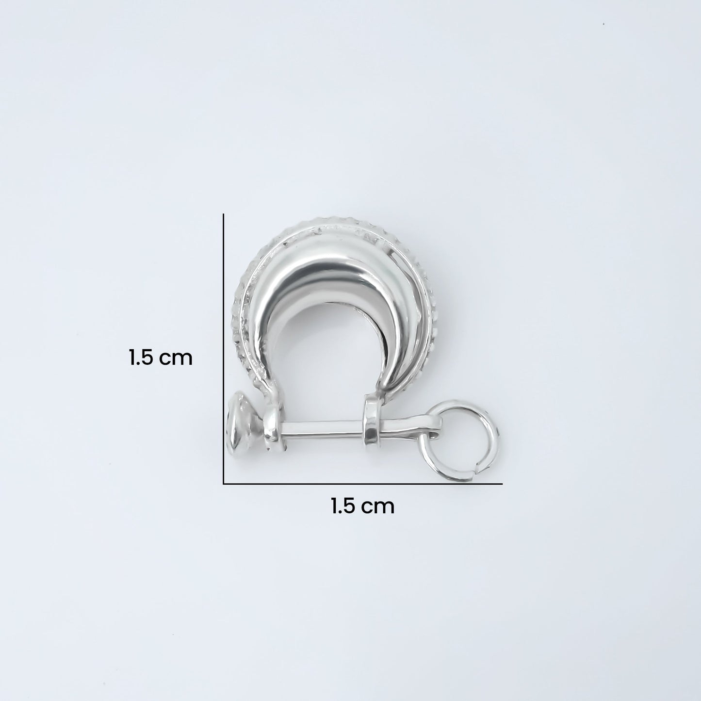 Handcrafted Silver Bali Stud Earrings for Boys
