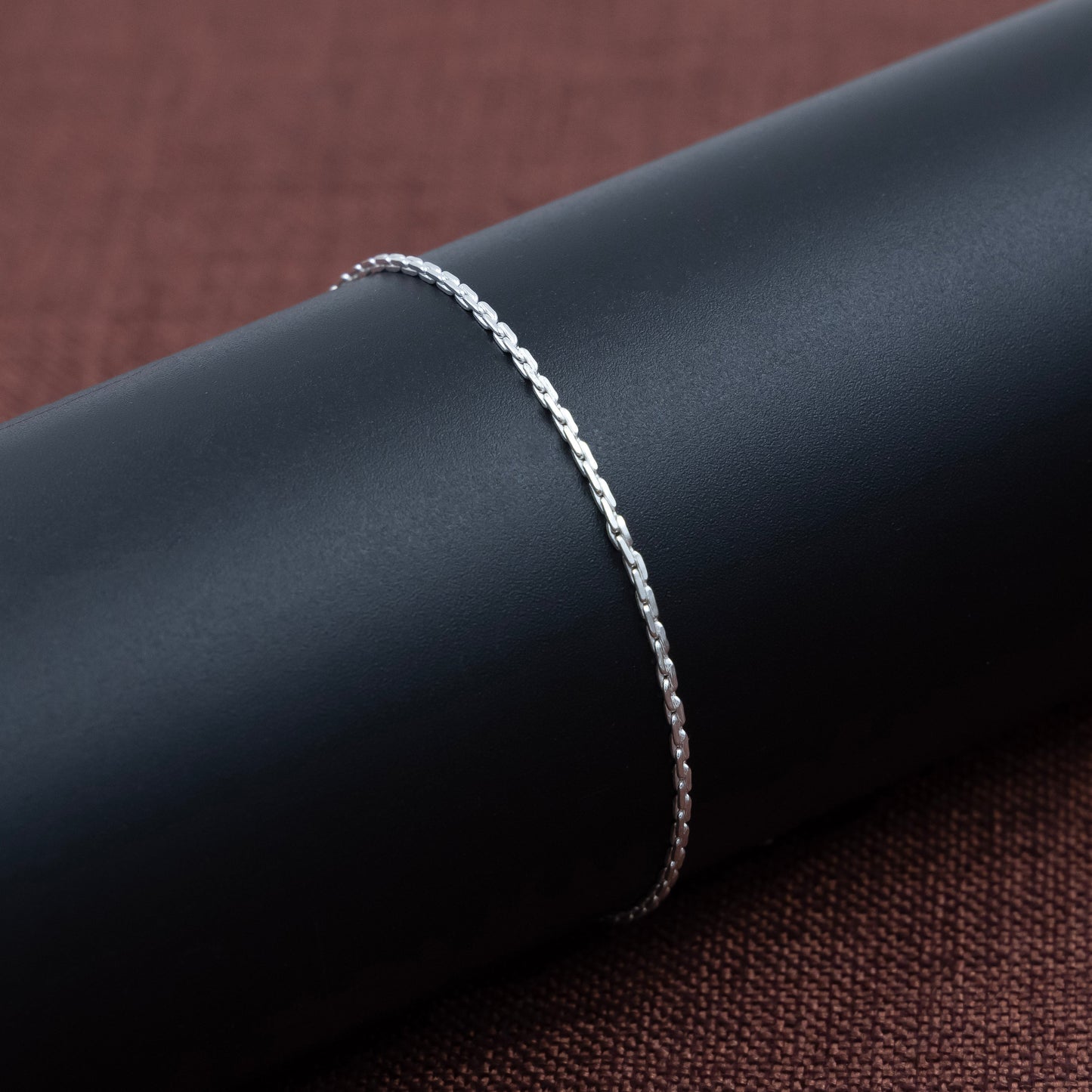 Slim Plain Boy Silver Chain Bracelet