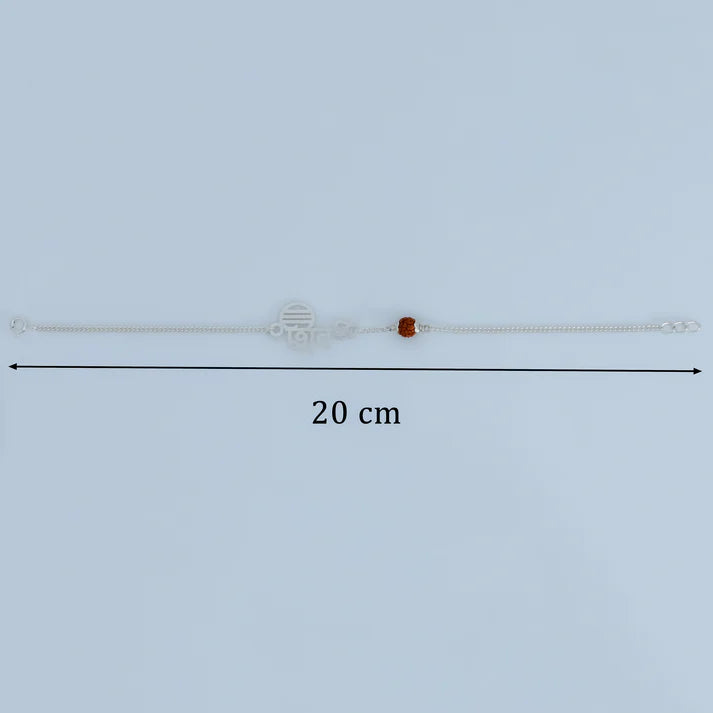  Silver ‘Shiv’ Bracelet with Rudraksha Bead