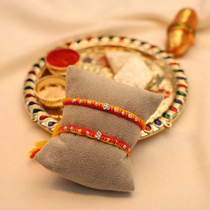 Divine Om Silver Rakhi Thread