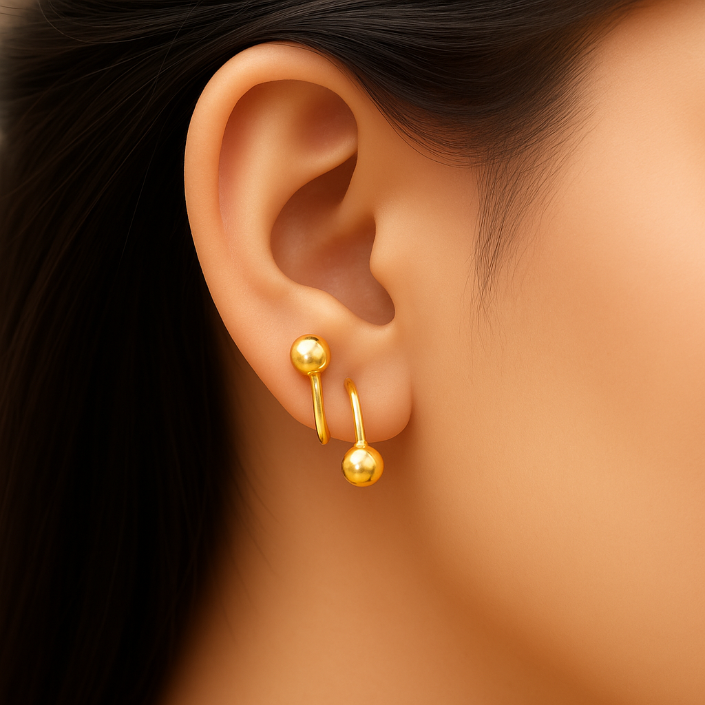 Elegant Minimalist Double Spiral Silver Earrings