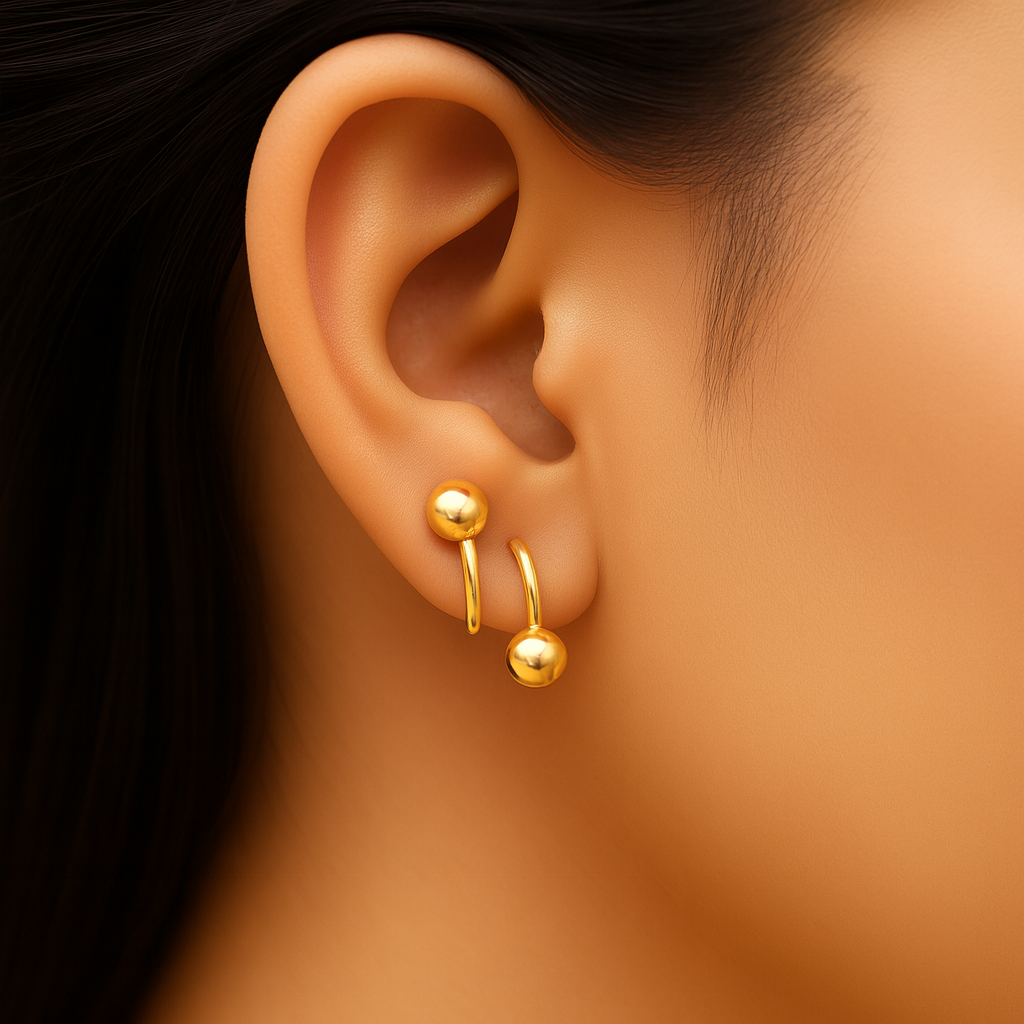 Elegant Minimalist Double Spiral Silver Earrings