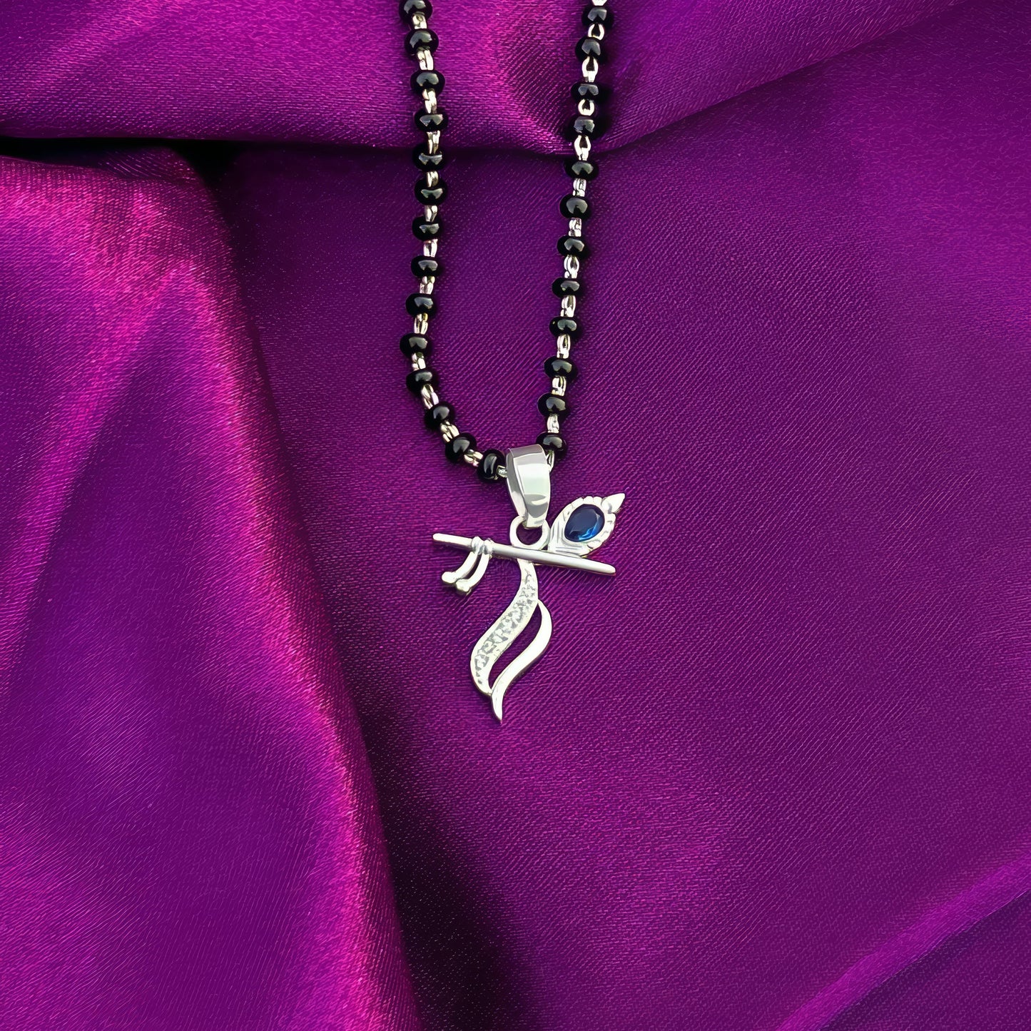 Silver Flute Pendant Intricate Modern Design