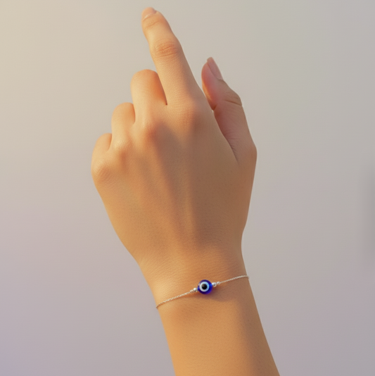 Couple Combo Love & Protection Silver Evil Eye Duo Bracelet