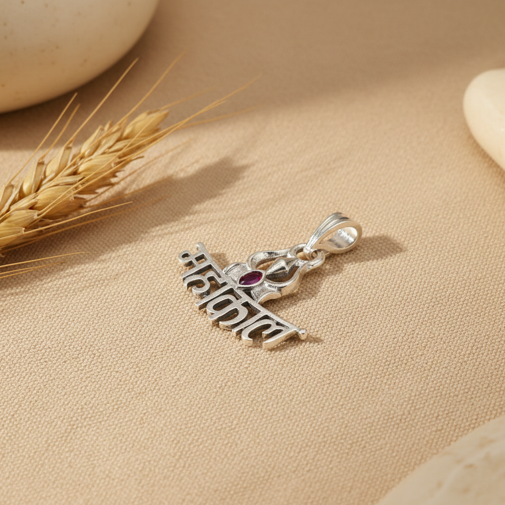 Mahadev Mahakal Silver Locket/Pendent with Trishul