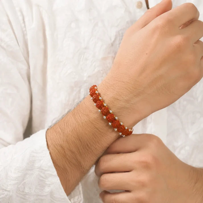 Mahadev Blessings Rudraksh Silver Rakhi